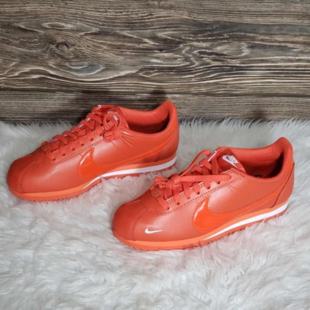 New Nike Classic Cortez PREM Orange Sneakers - Picture 6 of 7